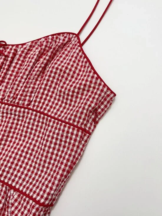 DÔEN Belline Gingham Tie Midi-Dress - Picture 6 of 14